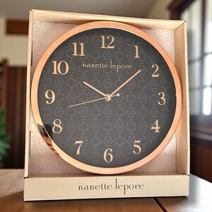 Bronze/Rose Gold Colored 12in Round‎ Nanette Lapore Wall Clock